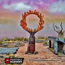 Load image into Gallery viewer, Burning Ring of Fire - 15mm 20mm 28mm 32mm Terrain Scatter Brave New Worlds Wasteworld Gaslands D&amp;D DnD