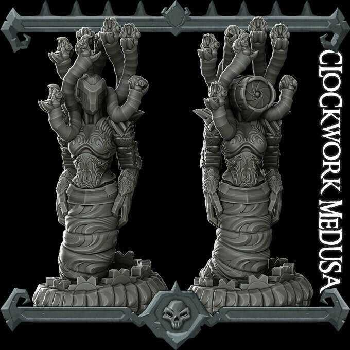 Clockwork Medusa - Wargaming Miniatures Monster Rocket Pig Games D&D, DnD