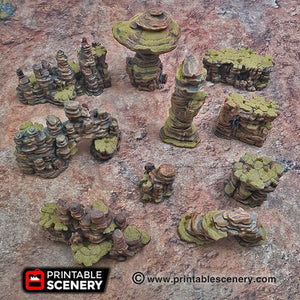 Canyon Rocks - 15mm 28mm 32mm Brave New Worlds New Eden Wargaming Terrain D&D, DnD