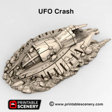 Load image into Gallery viewer, UFO Crash - 15mm 28mm 32mm Brave New Worlds New Eden Sanctuary-17 Terrain Scatter D&amp;D DnD