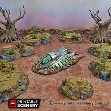 Load image into Gallery viewer, UFO Crash - 15mm 28mm 32mm Brave New Worlds New Eden Sanctuary-17 Terrain Scatter D&amp;D DnD