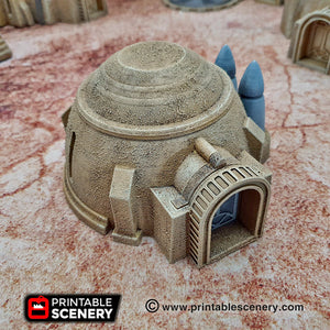 Sci-Fi House and Grain Silo - 15mm 28mm 32mm Brave New Worlds Sanctuary-17 Terrain Scatter D&D DnD