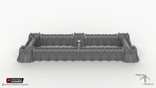 Load image into Gallery viewer, Sithic Fortified Walls Perimeter - 15mm 28mm 32mm Printable Scenery, Brave New Worlds Sithic Outpost Wargaming Tabletop