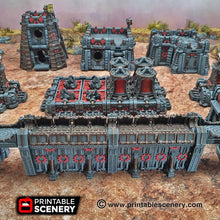 Load image into Gallery viewer, Sithic Fortified Walls Extension - 15mm 28mm 20mm 32mm Brave New Worlds Sithic Outpost Terrain Scatter D&amp;D DnD