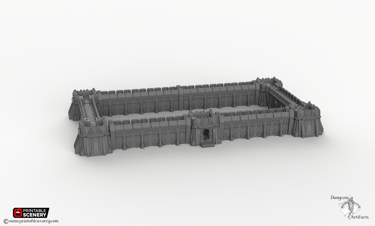 Sithic Fortified Walls Perimeter - 15mm 28mm 32mm Printable Scenery, Brave New Worlds Sithic Outpost Wargaming Tabletop