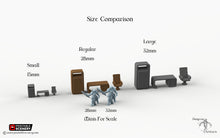 Load image into Gallery viewer, Cyberpunk Office Furniture Set - 28mm 32mm Brave New Worlds Tabletop Scatter Miniatures Terrain D&amp;D, DnD