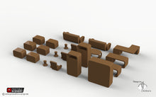 Load image into Gallery viewer, Cyberpunk Office Furniture Set - 28mm 32mm Brave New Worlds Tabletop Scatter Miniatures Terrain D&amp;D, DnD