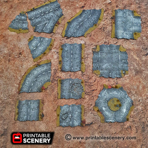 Desert Roads Deluxe Set - 15mm 20mm 28mm Brave New Worlds Dread Race Wargaming Terrain Gaslands D&D, DnD