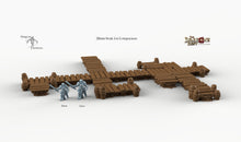 Load image into Gallery viewer, Low Docks and Piers - 28mm 32mm Dragon&#39;s Rest Wargaming Terrain Scatter D&amp;D DnD