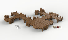 Load image into Gallery viewer, Large Piers and Docks - 28mm 32mm Dragon&#39;s Rest Wargaming Terrain Scatter D&amp;D DnD