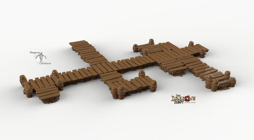 Low Docks and Piers - 28mm 32mm Dragon's Rest Wargaming Terrain Scatter D&D DnD