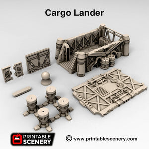Cargo Lander - 15mm 28mm 32mm Brave New Worlds Sanctuary-17 Terrain Scatter D&D DnD