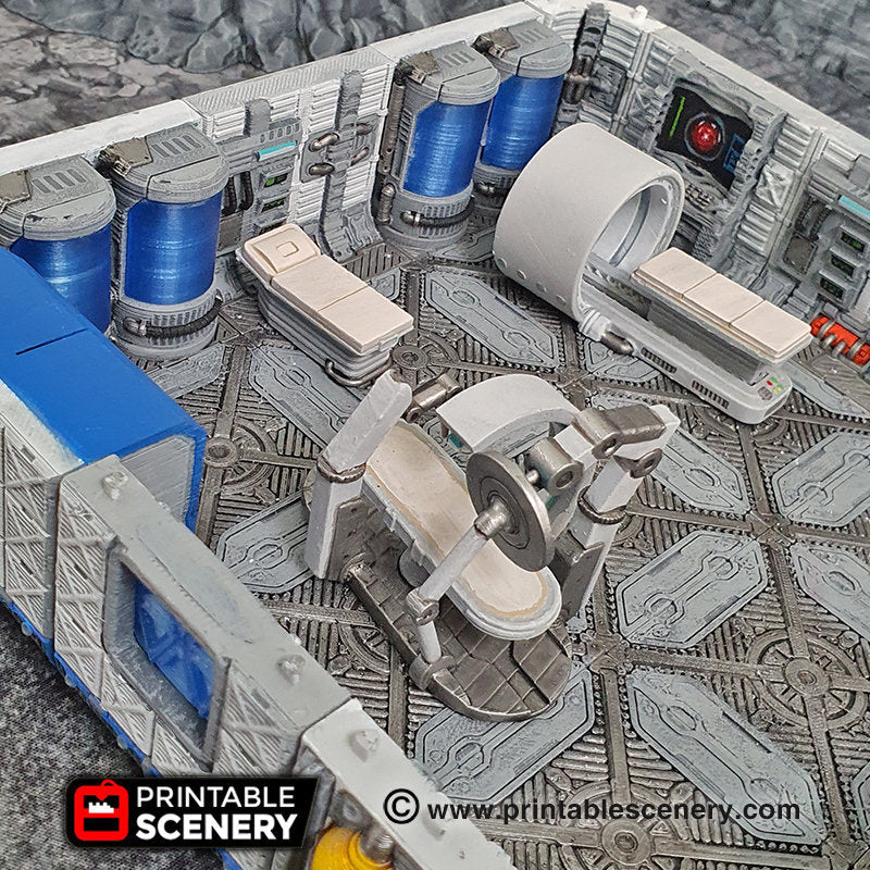 Sci-fi Hospital Beds - 28mm 32mm Brave New Worlds Sanctuary 17 Terrain Scatter D&D