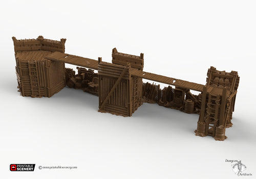 Junkfort Bastion Walls - 15mm 20mm 28mm 32mm Brave New Worlds Wasteworld Gaslands Terrain Scatter D&D DnD