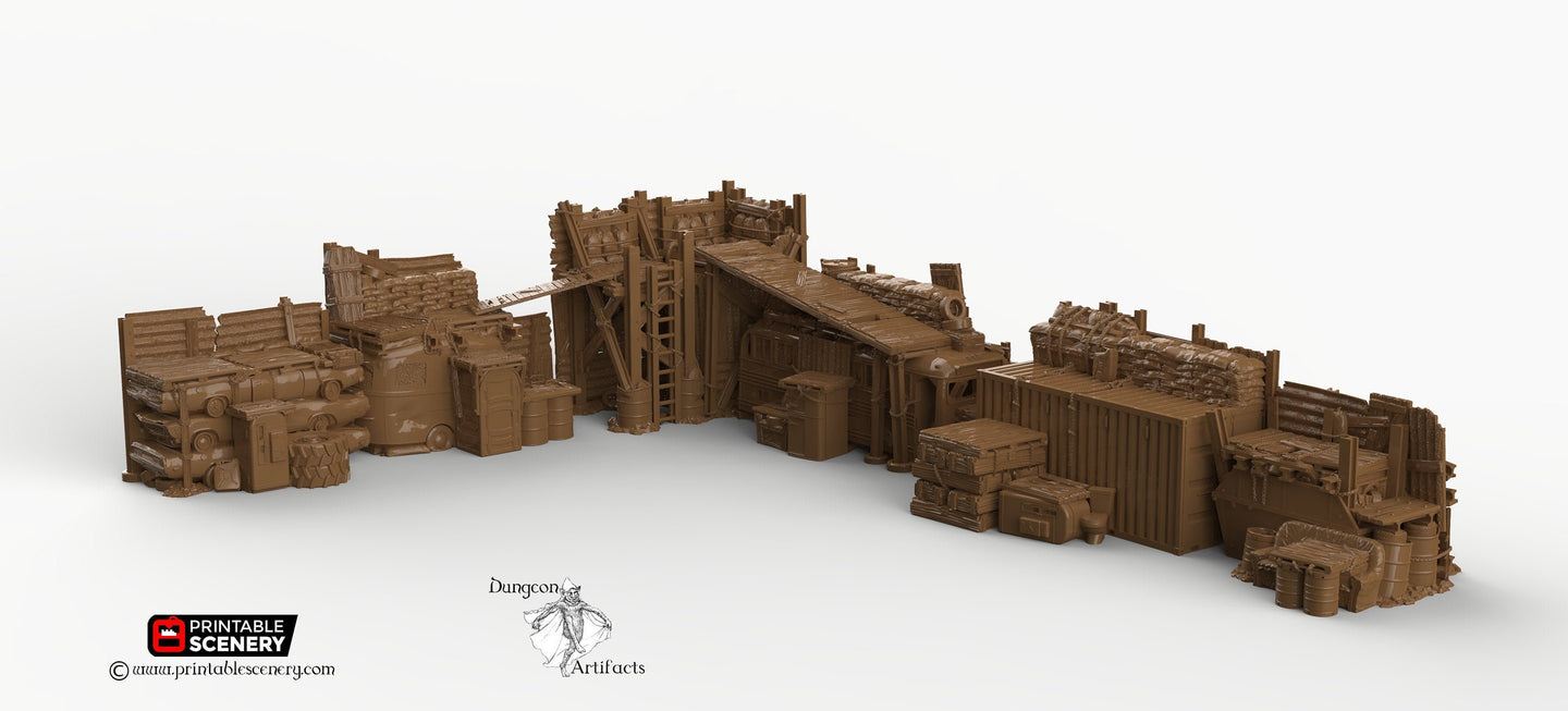 Junkfort Ramparts and Bastions - 15mm 20mm 28mm 32mm Brave New Worlds Wasteworld Terrain Scatter D&D DnD