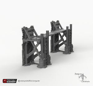 Junkfort Pedestrian Overpass - 15mm 20mm 28mm 32mm Brave New Worlds Wasteworld Gaslands Terrain Scatter D&D DnD