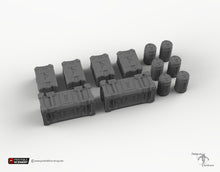 Load image into Gallery viewer, Starship Cargo Bay Containers - 15mm 28mm 32mm 42mm Brave New Worlds Sanctuary 17 Terrain Scatter D&amp;D DnD