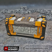 Load image into Gallery viewer, Starship Cargo Bay Containers - 15mm 28mm 32mm 42mm Brave New Worlds Sanctuary 17 Terrain Scatter D&amp;D DnD