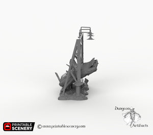 Wrecked Billboard - 15mm 20mm 28mm 32mm Terrain Scatter Brave New Worlds Wasteworld Gaslands D&D DnD