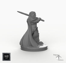Load image into Gallery viewer, Dark Elf Caped Warrior - EC3D Skyless Realms Wargaming Miniatures D&amp;D DnD Drow
