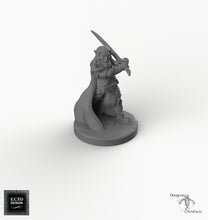 Load image into Gallery viewer, Dark Elf Caped Warrior - EC3D Skyless Realms Wargaming Miniatures D&amp;D DnD Drow