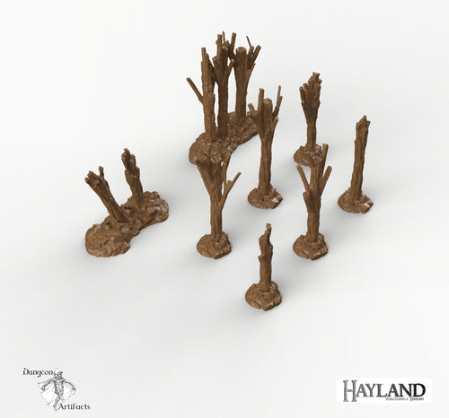 Wasteland Trees - 28mm 32mm Wargaming Terrain D&D DnD