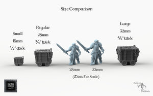 Mine Carts - 15mm 28mm 32mm Skyless Realms EC3D Wargaming Terrain D&D DnD
