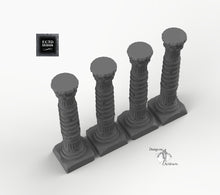 Load image into Gallery viewer, Desert Columns - Egyptian Columns 15mm 28mm 32mm 42mm Empire of Scorching Sands Wargaming Terrain D&amp;D DnD