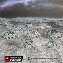 Load image into Gallery viewer, Lunar Craters - 15mm 28mm 32mm Brave New Worlds Sanctuary-17 Terrain Scatter D&amp;D DnD