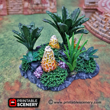 Load image into Gallery viewer, Alien Jungle Clusters - 28mm 32mm Brave New Worlds New Eden Terrain Scatter D&amp;D DnD