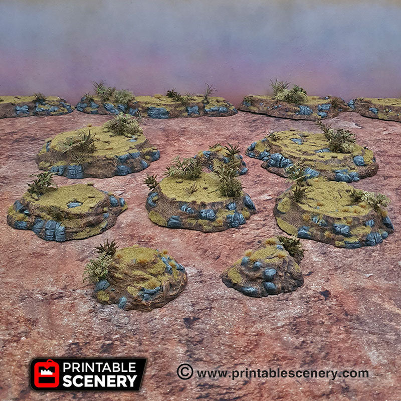 Modular Hills - 15mm 28mm 20mm 32mm Brave New Worlds Wasteworld Gaslands New Eden Terrain Scatter D&D DnD