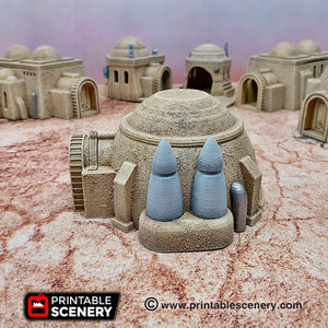 Sci-Fi House and Grain Silo - 15mm 28mm 32mm Brave New Worlds Sanctuary-17 Terrain Scatter D&D DnD