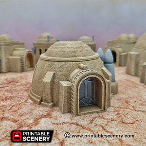 Sci-Fi House and Grain Silo - 15mm 28mm 32mm Brave New Worlds Sanctuary-17 Terrain Scatter D&D DnD