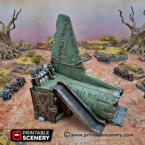 Cargo Plane Entrance - 15mm 28mm 20mm 32mm Brave New Worlds Wasteworld Gaslands Terrain Scatter D&D DnD