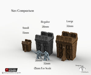 Sithic Fortified Walls Perimeter - 15mm 28mm 32mm Printable Scenery, Brave New Worlds Sithic Outpost Wargaming Tabletop