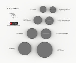 Circular Bases for Miniatures - Minis Monsters Soldiers D&D DnD Wargaming