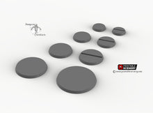 Load image into Gallery viewer, Circular Bases for Miniatures - Minis Monsters Soldiers D&amp;D DnD Wargaming