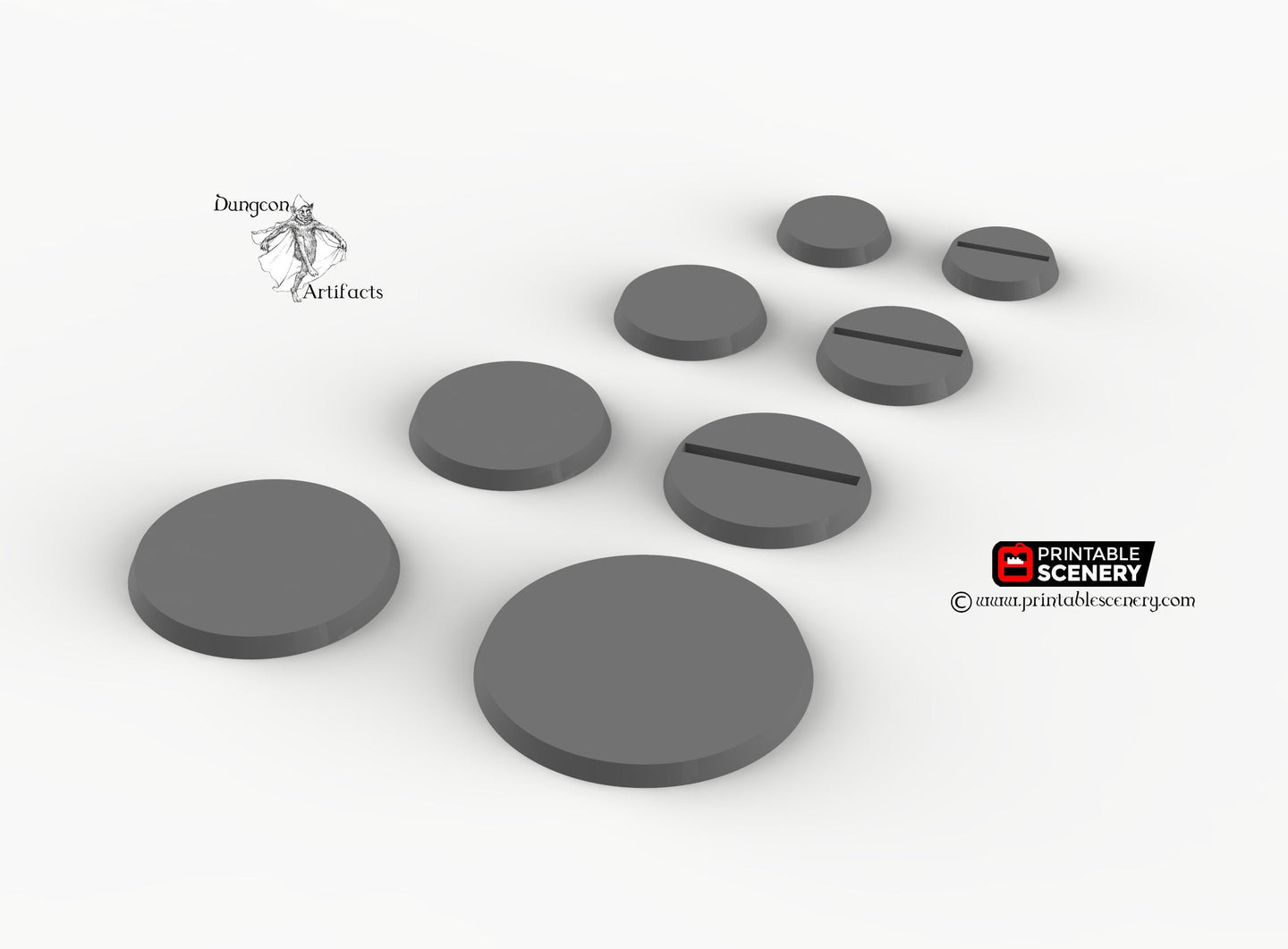 Circular Bases for Miniatures - Minis Monsters Soldiers D&D DnD Wargaming