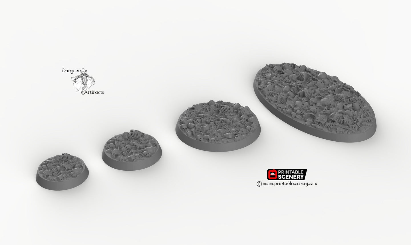 Circular and Oval Bone Bases for Miniatures - Minis Monsters Soldiers D&D DnD