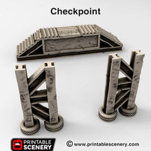 Load image into Gallery viewer, Checkpoint Racing Sign - 15mm 28mm 20mm 32mm Brave New Worlds Wasteworld Gaslands Terrain Scatter D&amp;D DnD