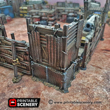 Load image into Gallery viewer, Junkfort Ramparts and Bastions - 15mm 20mm 28mm 32mm Brave New Worlds Wasteworld Terrain Scatter D&amp;D DnD