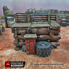 Load image into Gallery viewer, Junkfort Ramparts and Bastions - 15mm 20mm 28mm 32mm Brave New Worlds Wasteworld Terrain Scatter D&amp;D DnD