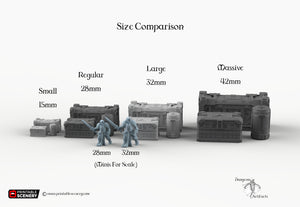 Starship Cargo Bay Containers - 15mm 28mm 32mm 42mm Brave New Worlds Sanctuary 17 Terrain Scatter D&D DnD