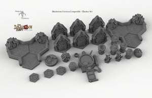 Blackstone Fortress Compatible Trihex Citadel Token and Marker Sets - Dragon's Rest Wargaming Terrain Scatter