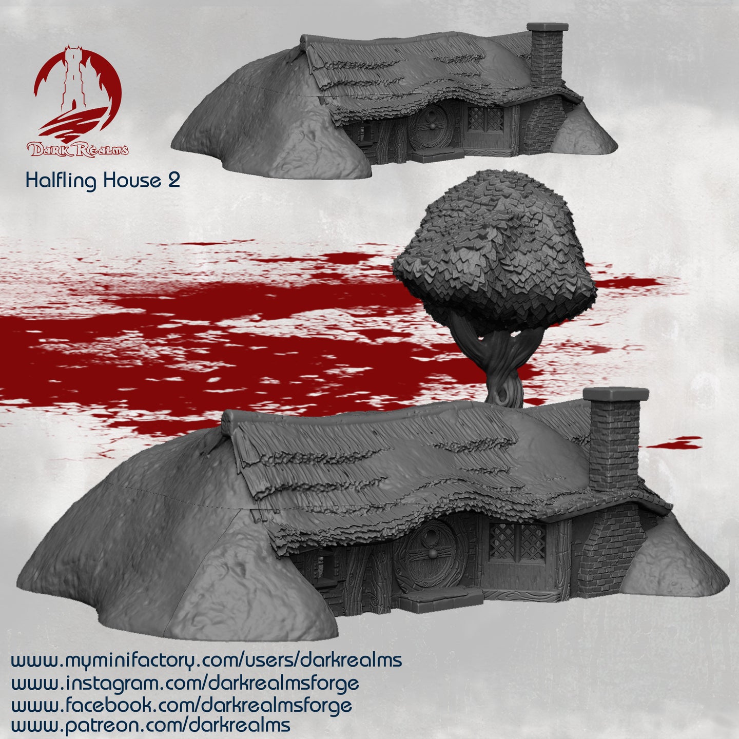 Halfling House 2 - 15mm 28mm Dark Realms Wargaming Terrain Scatter D&D DnD