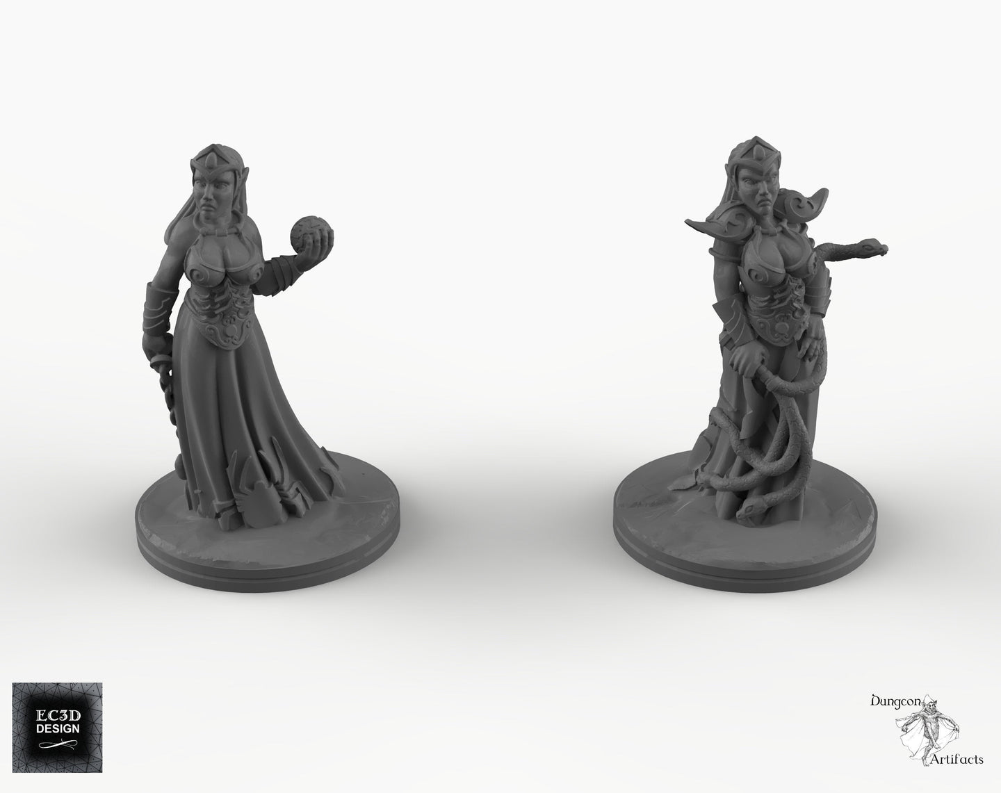 Dark Elf Cleric - EC3D Skyless Realms Wargaming Miniatures D&D DnD Drow PC