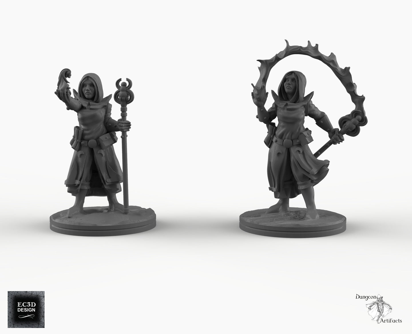 Dark Elf Sorceress - EC3D Skyless Realms Wargaming Miniatures D&D DnD