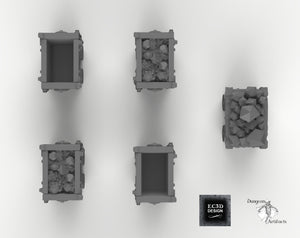 Mine Carts - 15mm 28mm 32mm Skyless Realms EC3D Wargaming Terrain D&D DnD
