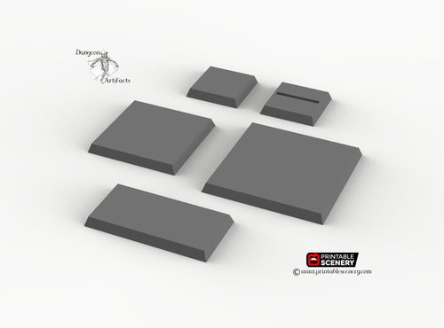 Square and Rectangular Bases for Miniatures - Minis Monsters Soldiers D&D DnD