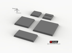 Square and Rectangular Bases for Miniatures - Minis Monsters Soldiers D&D DnD